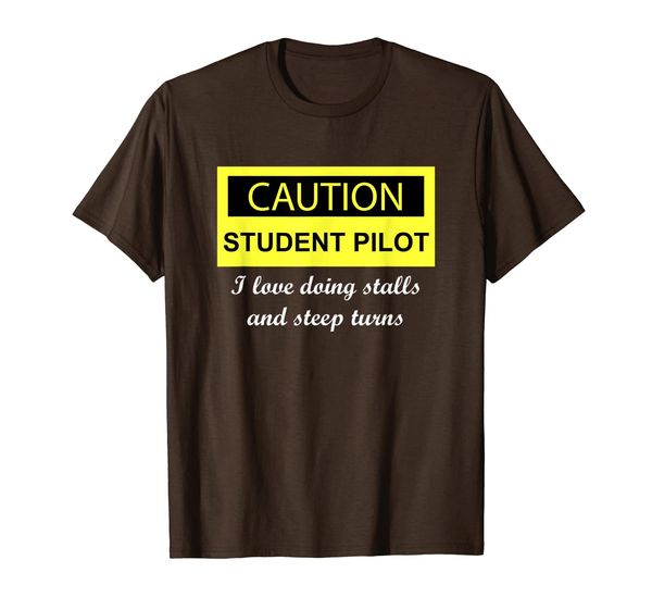 

aviation caution student pilot funny t-shirt, White;black