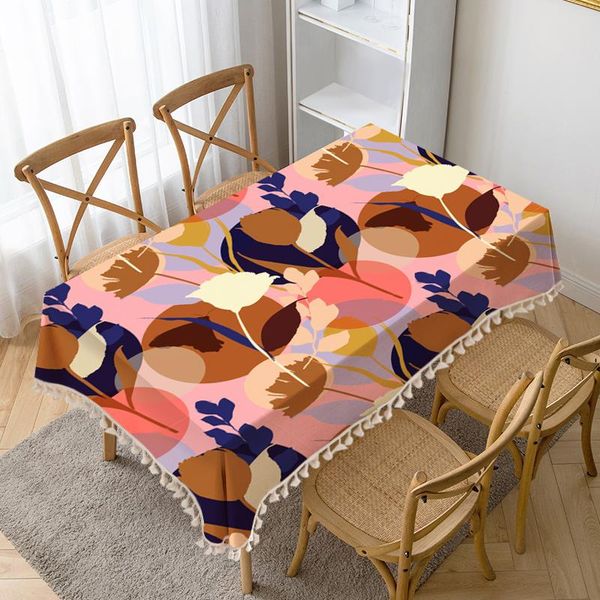 

table cloth retro flowers tassel waterproof tablecloth thick rectangular manteles mesa nappe wedding decorate tea cover