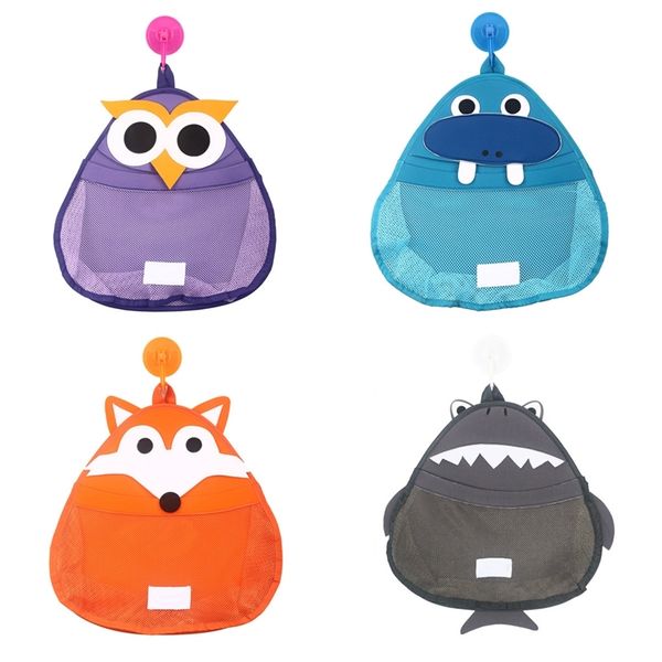 

baby shower bath toys cartoon storage bags baby kid toy storage mesh with strong suction cups toy bag net bathroom organizer 210320