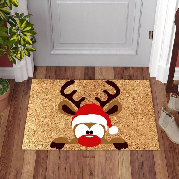 

carpets entrance welcome doormat christmas cartoon pattern floor mat cushion outdoor hallway water absorbent carpet decor