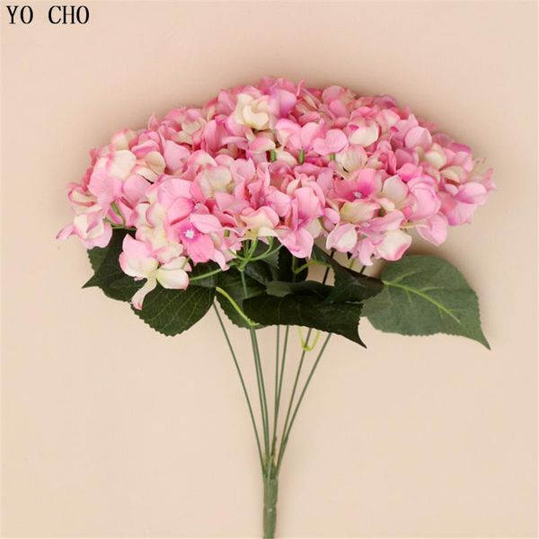 

large hydrangea silk flower bouquet artificial flowers wedding decoration mariage fake decorative flower home party decor 7 head