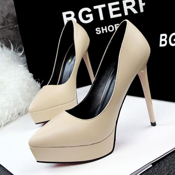 

dress shoes 2021 spring/autumn solid women pumps pointed toe thin heels soles catwalk nightclub stiletto office high heel pump b11-86, Black