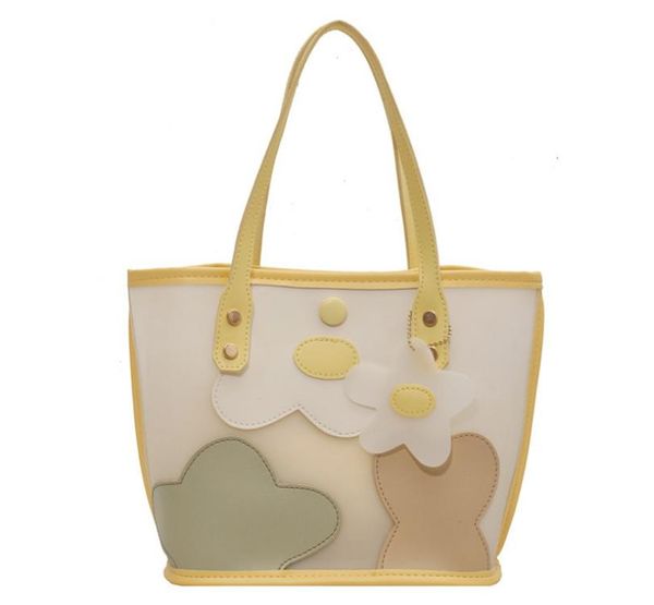 

flower handbag 2021 shoulder bag female niche design transparent jelly bags
