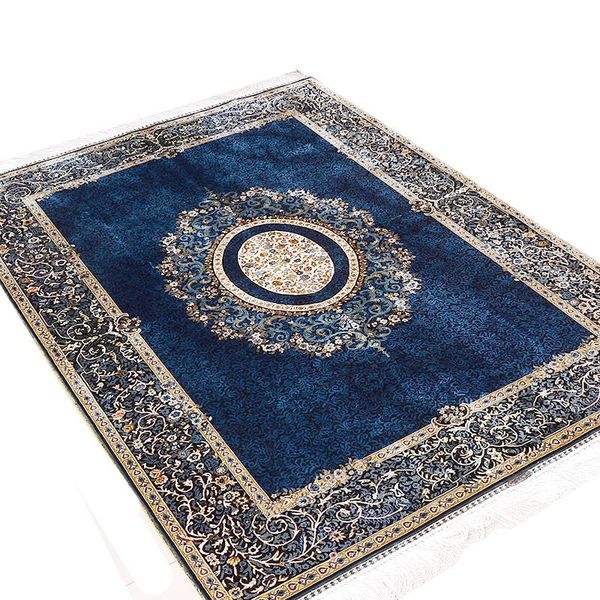 

carpets 4x6 ft blue oriental area rugs hand knotted pure silk perssian handmade carpet with