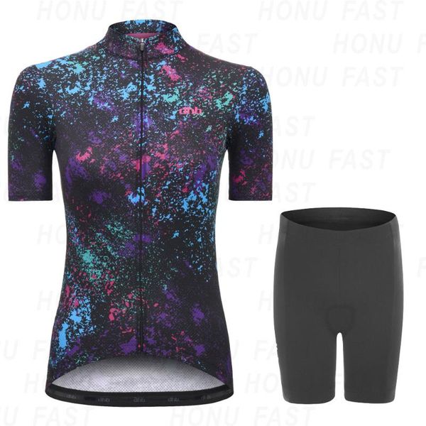 

racing sets women cycling jersey dhb bike jerseys short sleeves summer mtb set 2021 road clothing, Black;blue