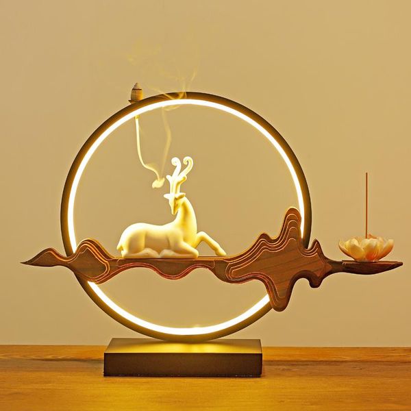 

fragrance lamps creative modern incense burner light decoration backflow ceramic smoke quemador de incienso zen decor bc50xl