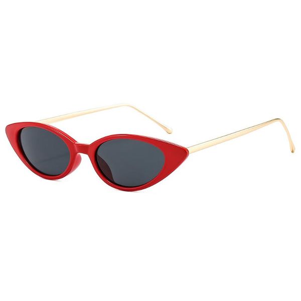

sunglasses unique mini cat eye style women's rectangle decoration sun glasses candy color internet celebrity recommend, White;black