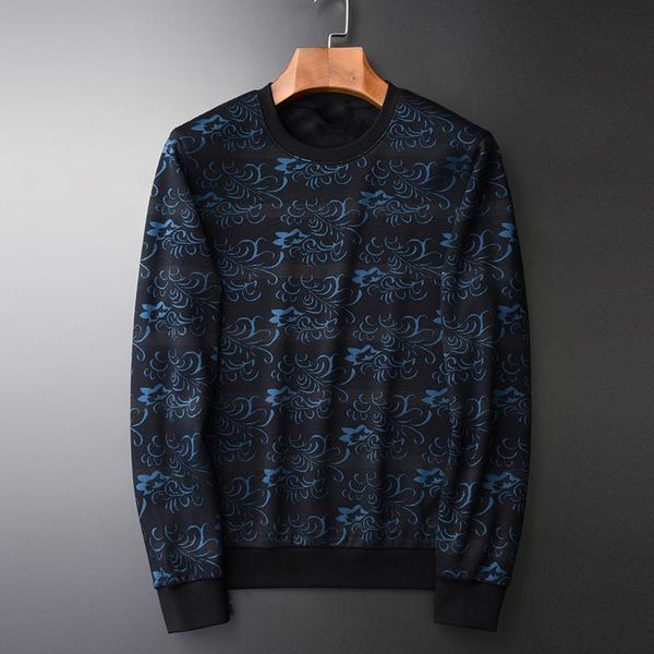 

men's hoodies & sweatshirts inner add velvet sweatshirt men luxury all printed round collar winter male plus size 4xl slim mens, Black