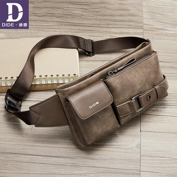 

waist bag men leather fanny pack shoulder chest male casual belt bags sling crossbody packs