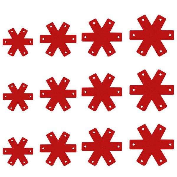 

mats & pads 12pcs felt pot cushions anti-skid pan protectors for (red)