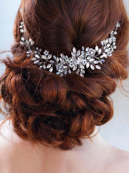 

hair clips & barrettes bridal headwear luxury band crystal rhinestone headband trendy handmade tiara jewelry wedding accessories for women, Golden;silver