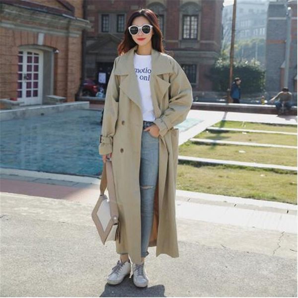 

women's trench coats arrival women fashion holiday comfortable loose coat professional ol temperament solid girls warm outdoor long, Tan;black
