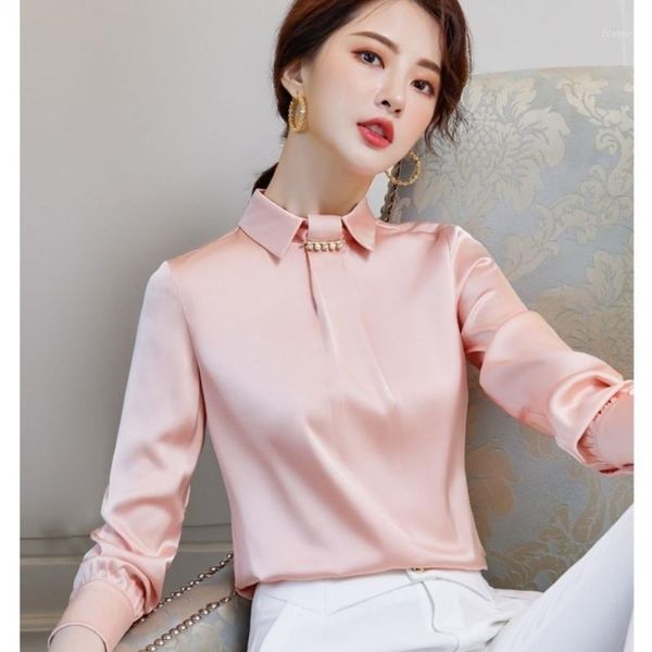 

women's blouses & shirts blouse women silk autumn chiffon blusas mujer de moda, White