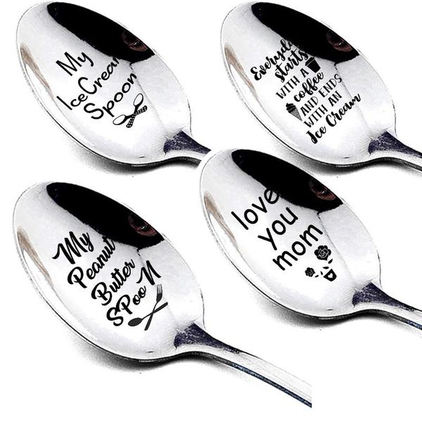 

spoons creative long handled stainless steel coffee spoon ice cream dessert tea picnic drinkware tableware kitchen tools acces