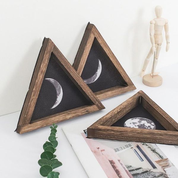 

rustic moon phases wooden signs trio framed wall hanging decoration pediments for home apartment living room bedroom other decor