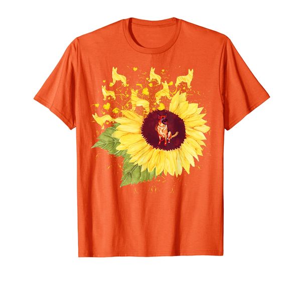 

sunflower german shepherd gsd dog lovers t-shirt men women, White;black