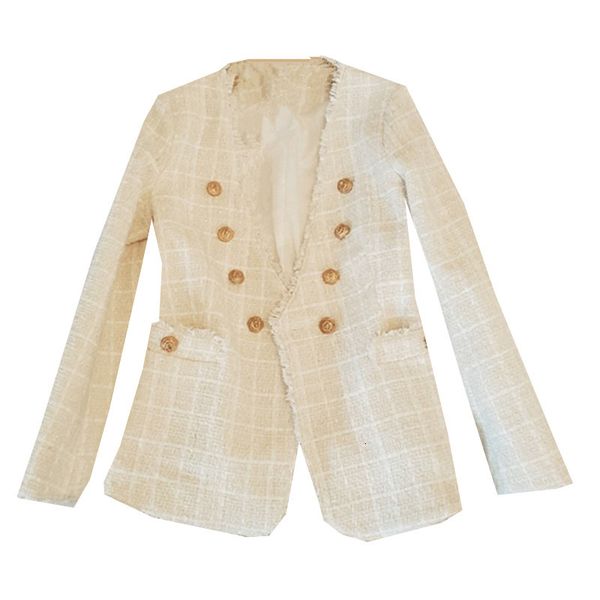 

spring women v-neck tweed blazers ladies jackets ol outerwear, White;black