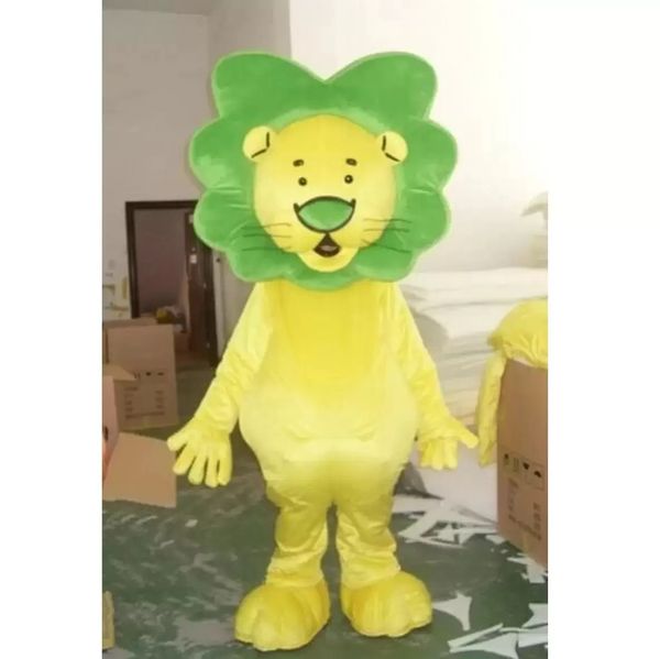 Festival vestido verde cabelo leão mascote trajes carnaval hallowen presentes unisex adultos fancy partido jogos outfit feriado