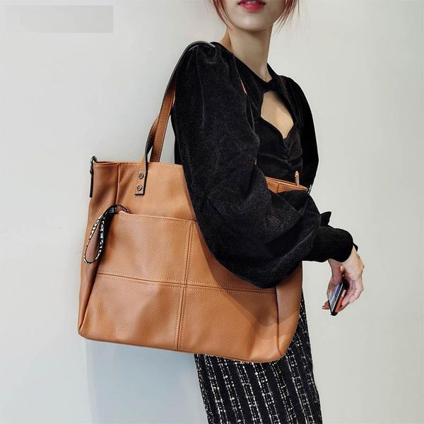

evening bags soft cow leather tote shoulder bag women's large genuine handbags big ladies hand casual sac a main femme 2021