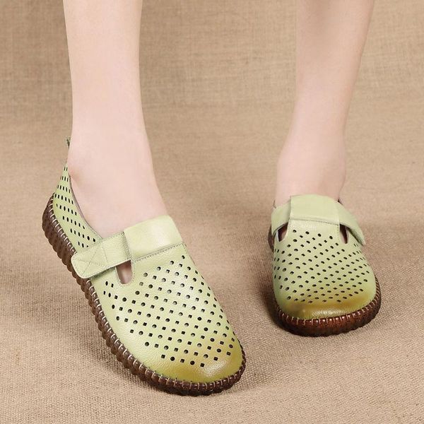 

sandals handmade woman 2021 fashion hollow women genuine leather oxford ladies moccasins, Black