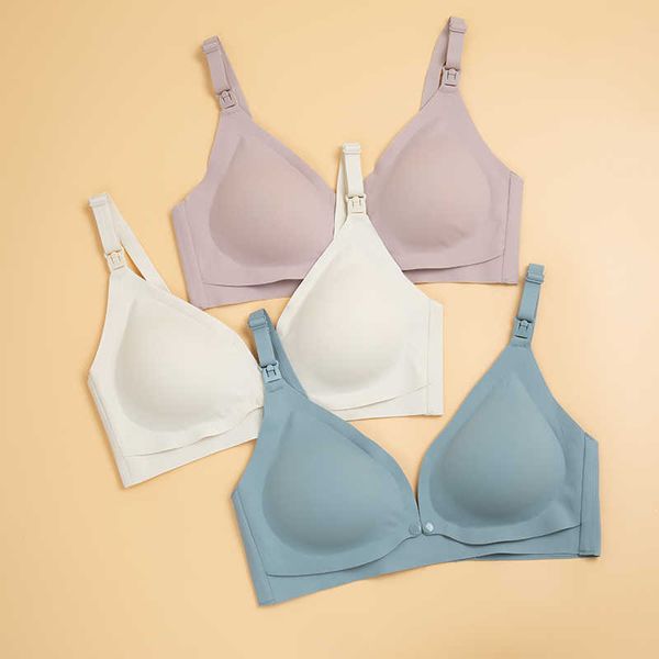 Reggiseno per allattamento con fibbia aperta anteriore per donne incinte all'ingrosso Reggiseno per allattamento premaman tinta unita con cuscinetti rimovibili Y0925