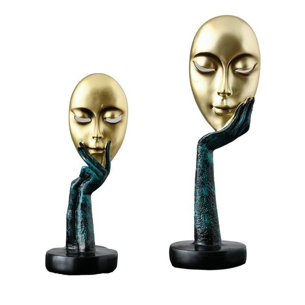 

novelty items creative nordic home decor abstract figure sculpture woman face mask statue resin art crafts ornaments decoration