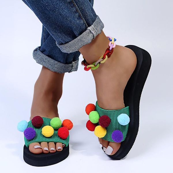 

slippers fashion ladies summer outdoor lightweight sandals trifle bottom non-slip basic household, Black