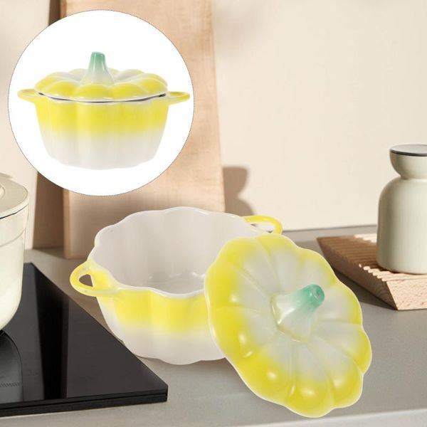 

bowls 1pc creative kitchen fruit serving bowl pumpkin shaped dessert (yellow)