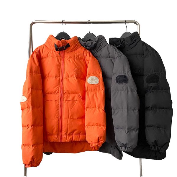 

korea style famous luxury mens down jacket canada north winter hooded coat loose-fitting comfortable and warm jackets parker men clothing wi, Black