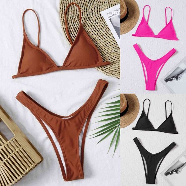 

women pure color bikini set push up swimsuit beachwear padded swimwear female swimwear women mini thong bikini, White;black