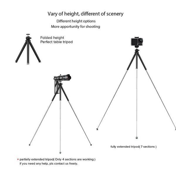 

tripod heads 360-degree rotation, expandable and flexible slr tripod, vertical shooting, mobile phone stand
