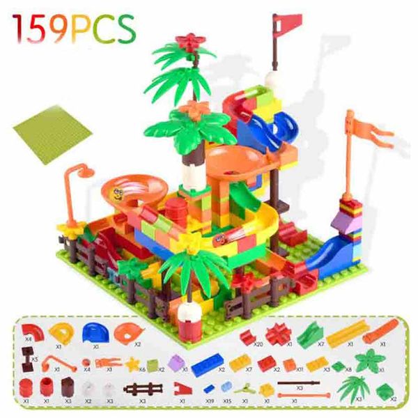 

159 pcs large building block track construction toy racing toy building block set childrens toy accessories DIY building block