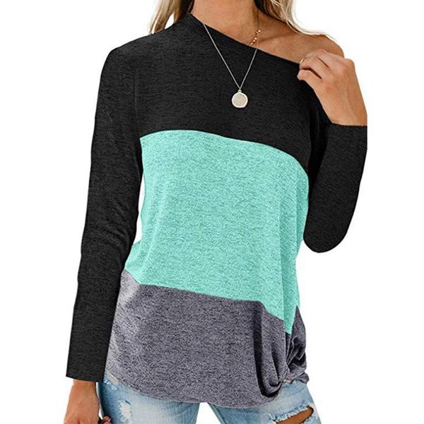 

women's t-shirt casual spring autumn women t shirt loose twist knot batwing cotton daily wear female patchwork soft fashion, White