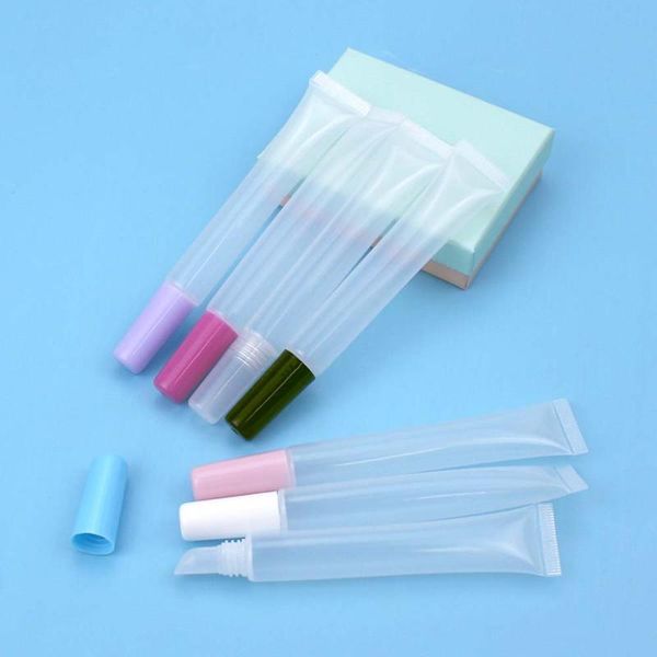 

storage bottles & jars 20/50/100/200pcs 15ml empty lip gloss tubes lipstick tube soft makeup squeeze clear lipgloss container