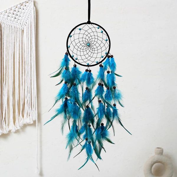 

decorative objects & figurines blue feather dream catcher feathers wall hanging nordic room car home decor substance dreamcatcher orn
