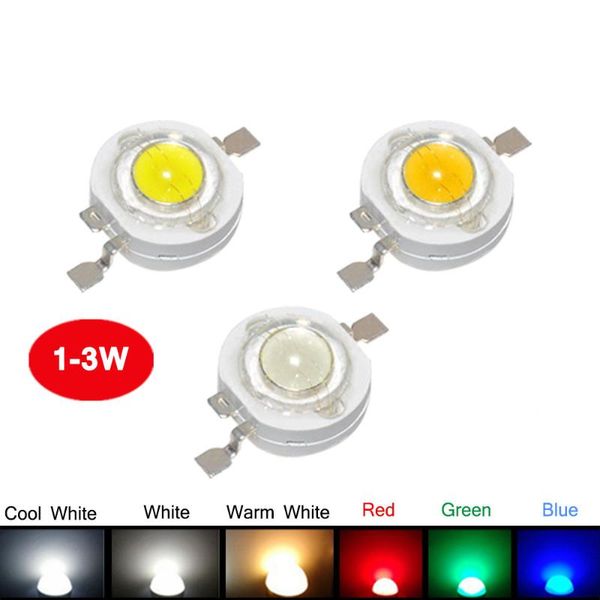 Minchas leves 100pcs/lote real Wacree completo 1W 3W Diodos de lâmpada de lâmpada LED de alta potência SMD 110-120LM LEDS chip para - 18W Spot Downlight