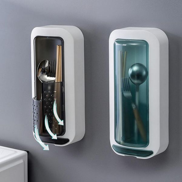 

drain storage rack wall mounted chopsticks chopstick cage household tableware holder kitchen spoon & organization