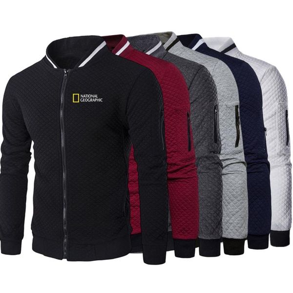 

men's jackets stand-collar zipper jacket, casual cardigan, plaid, fashion, hip-hop style, spring and autumn series, 2021, Black;brown