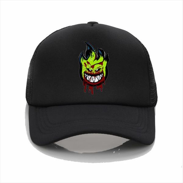 

Spitfire Wheels Skateboard Zombie Print Baseball Cap Fashion Mens Summer Sun Hat, Blue;gray