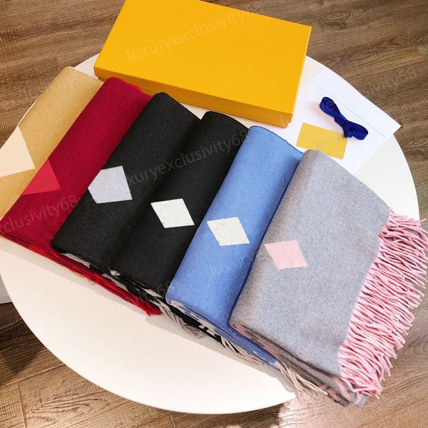 

wholesale-female shawl warm luxury female autumn and winter embroidered letter scarf, Blue;gray