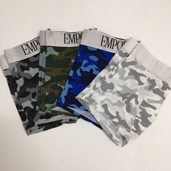 

ea ice silk camouflage men's underwear printed boxers youth shorts, Black;white