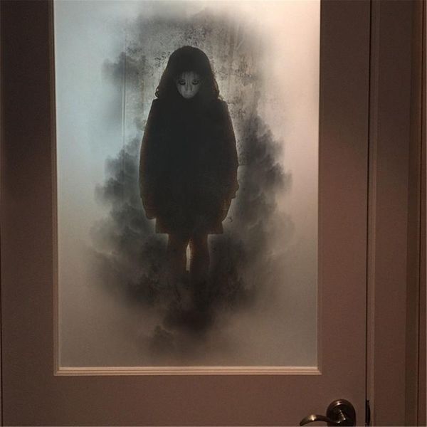 Wandaufkleber Halloween Gruseliger Aufkleber Horror Geist Türglas für Schlafzimmer Wohnzimmer Shop Selbstklebend
