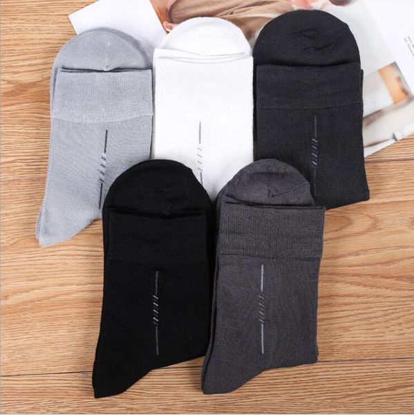 

spring and summer bamboo fiber breathable men's socks fnw043 fashion business solid color sock sockings, Black