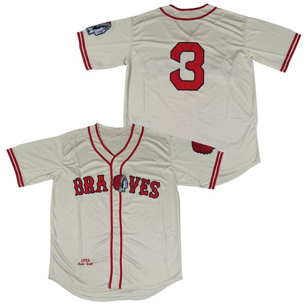 

men's boston #3 babe ruth 1935 brave baseball jersey stitched, Blue;black
