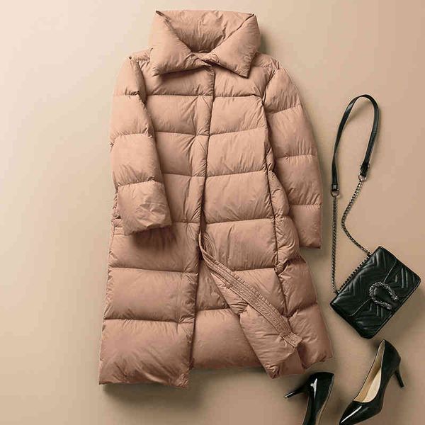 

fitaylor - women's ultra light long duck down et, snow warm coat, thick furry winter cloth, 90%, Black