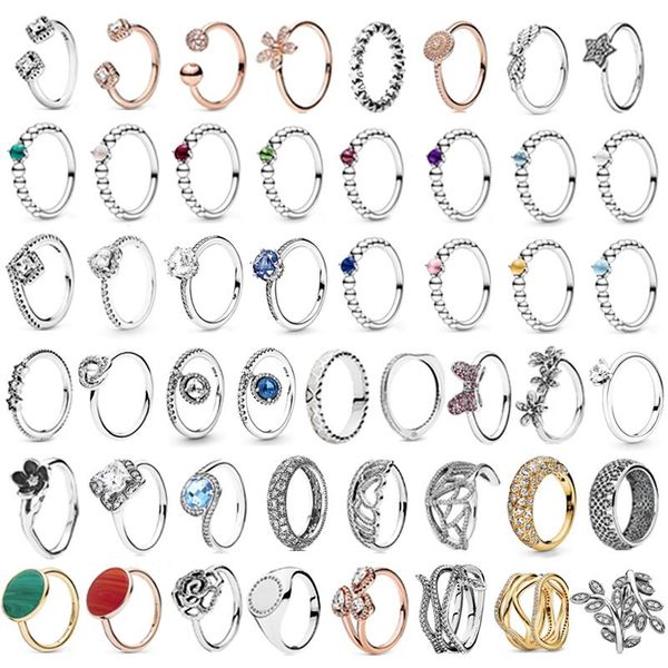 

wedding rings pdb jz 7 original brand 100% 925 sterling silver ring with sparkling logo design leaf retro multi-wrap, Slivery;golden