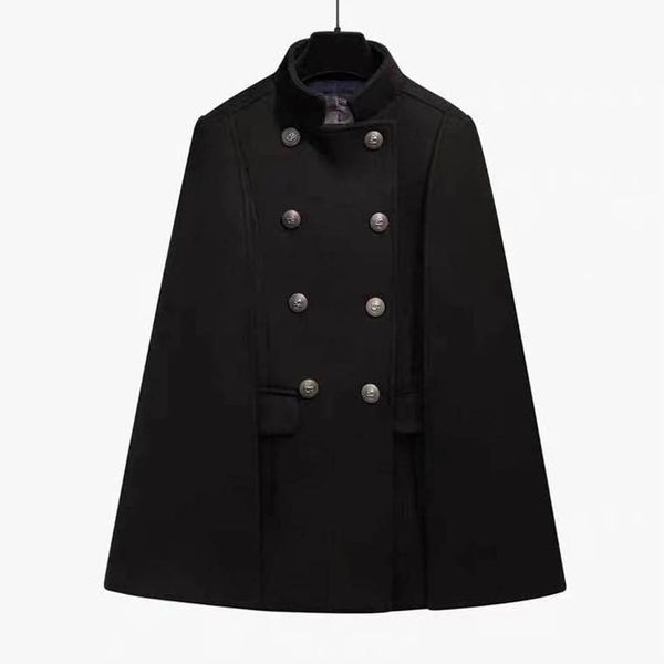 

girls woolen overcoat kids coat children outwear clothes wear autumn winter childrens clothing wool coats warm long cape fur fashion thicken, Blue;gray