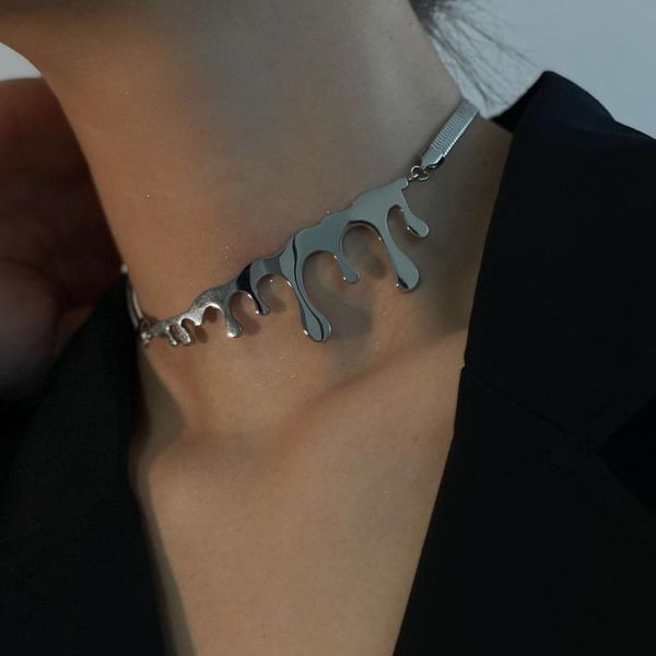 

chains ins style personality full body titanium steel snake bone necklace accessories female design sense collarbone chain jewelry, Silver