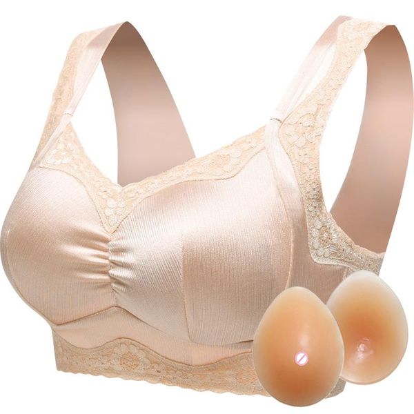 

bras 2810breast-shaped bra mastectomy for women's + a pair of silicone breast implants, Red;black