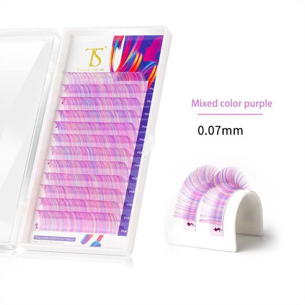

false eyelashes 3d volume eyelash extension mix colors individual soft natural silk synthetic cilios eye lashes
